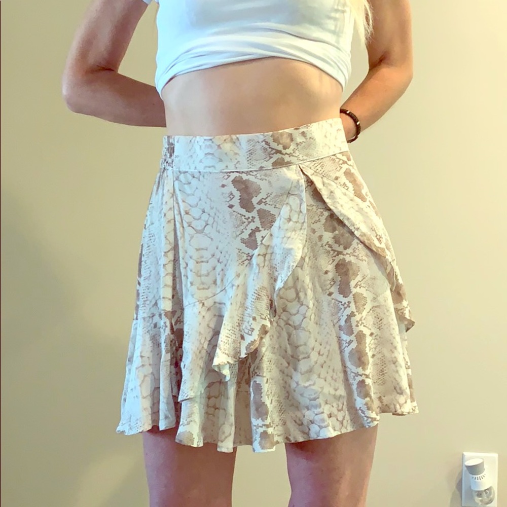 Khaki snakeskin skirt
